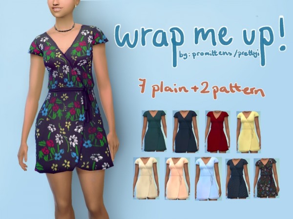  The Sims Resource: Wrap me up dress by promittens