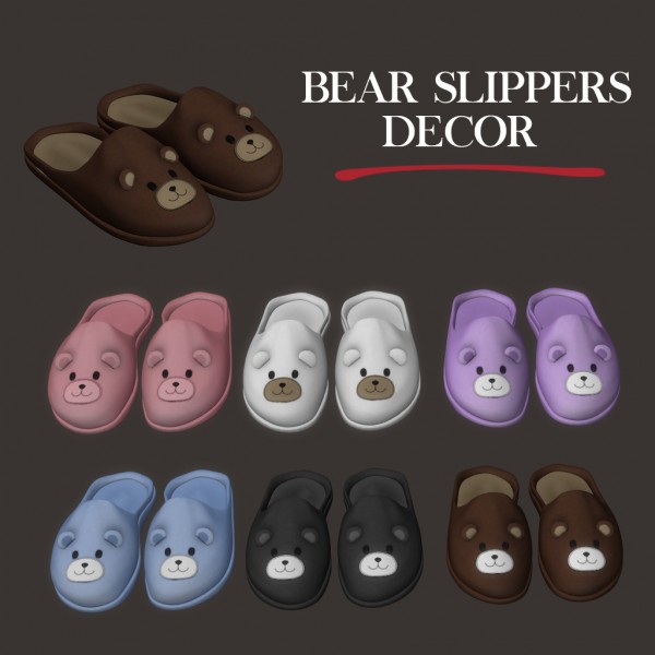  Leo 4 Sims: Decor bear slippers