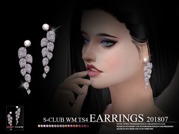  The Sims Resource: Earrings F 201807 by S Club