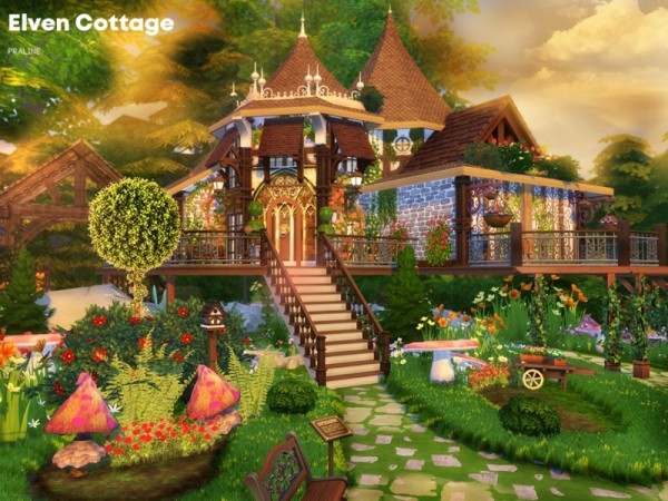 The Sims Resource Elven Cottage By Pralinesims • Sims 4 Downloads