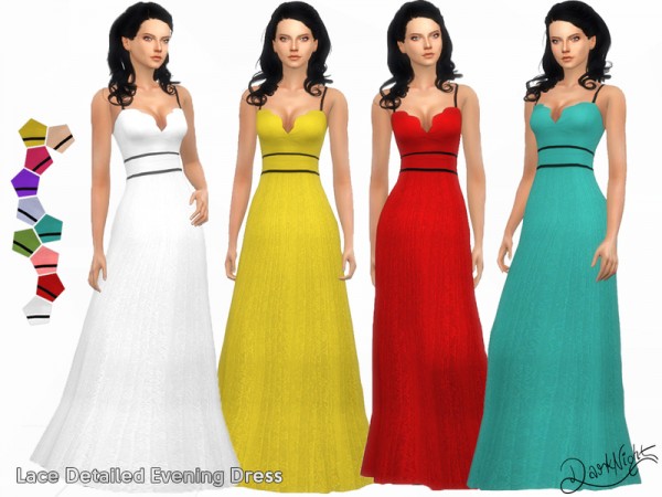  The Sims Resource: Lace Detailed Evening Dress by DarkNighTt
