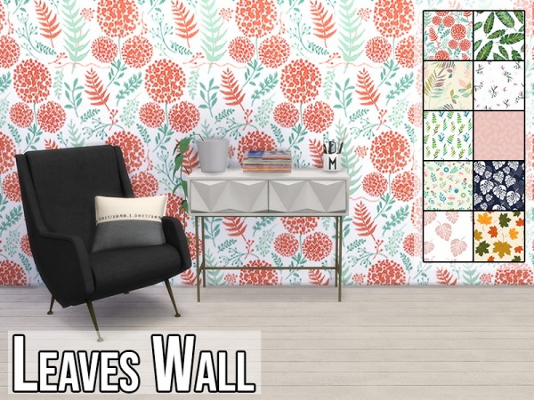  Models Sims 4: Leaves Wall