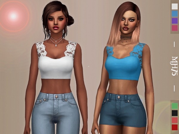  The Sims Resource: Lace Sleeveless Tops by Margeh 75