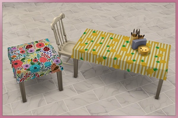  Blackys Sims 4 Zoo: Set table cloths Happy Summer by Cappu