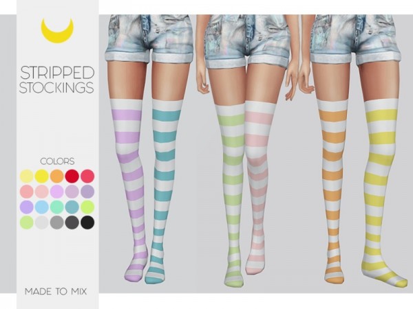  The Sims Resource: Stockings   Stripped Both by Kalewa a