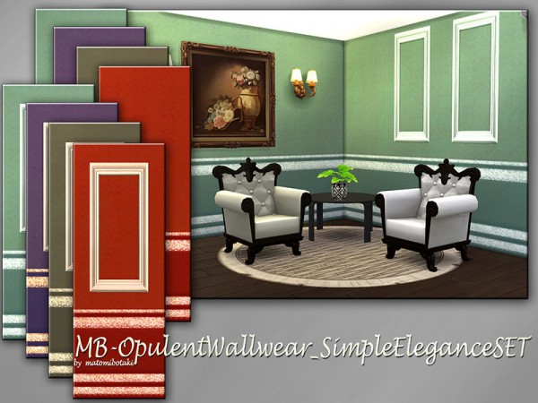  The Sims Resource: Opulent Wallwear Simple Elegance set by matomibotaki