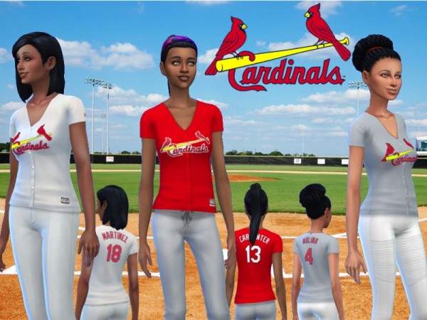  The Sims Resource: Ladies replica St. Louis Cardinals jerseys by RJG811