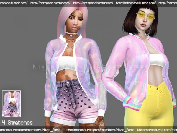  The Sims Resource: Hologram Bomber top transparent by Nitro Panic