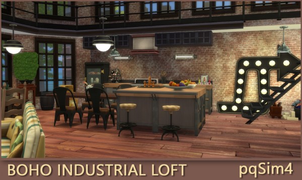  PQSims4: Boho Industrial Loft