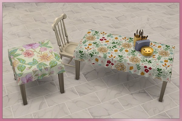  Blackys Sims 4 Zoo: Set table cloths Happy Summer by Cappu