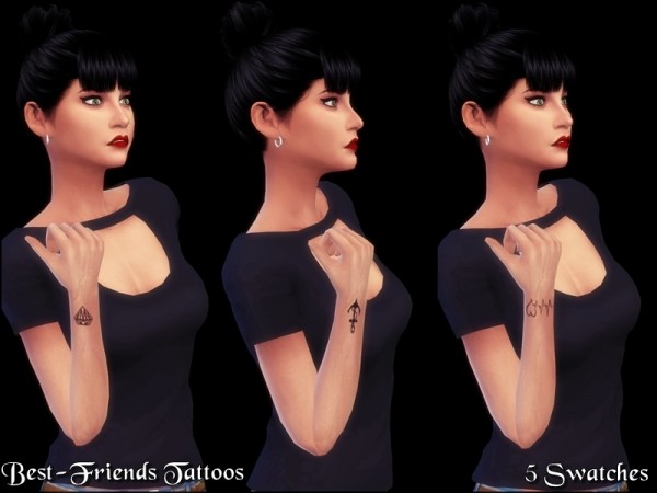  The Sims Resource: Tattoo Best Friends by Naddiswelt