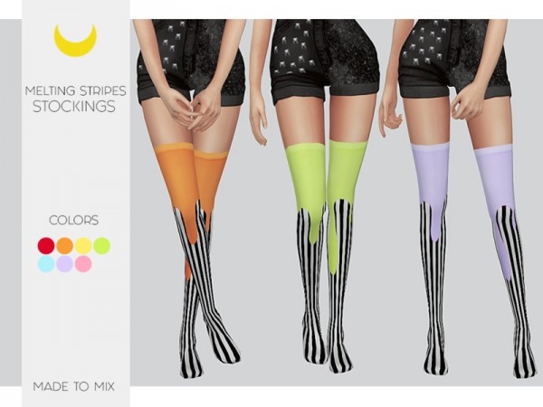  The Sims Resource: Stockings   Melting Stripes by kalewa a