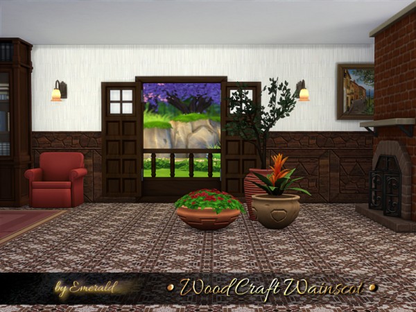 The Sims Resource: Woodcraft Wainscot by emerald