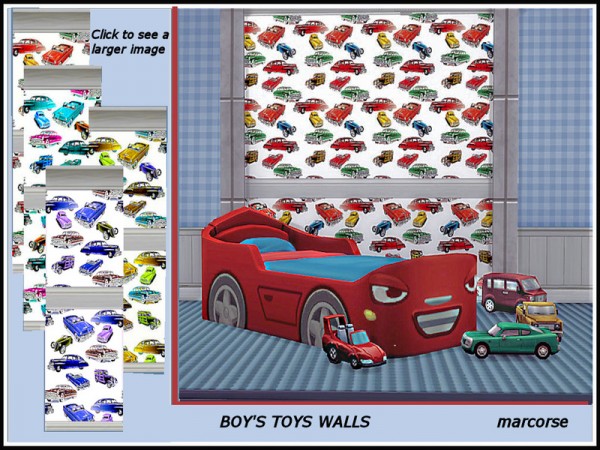  The Sims Resource: Boys Toys Walls by marcorse
