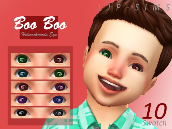  The Sims Resource: BooBoo Heterochromia Eyes by LJP Sims