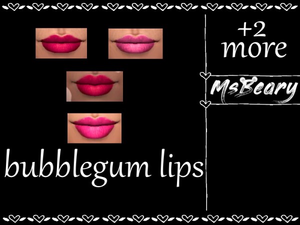  The Sims Resource: Bubblegum Pink Lips by MsBeary
