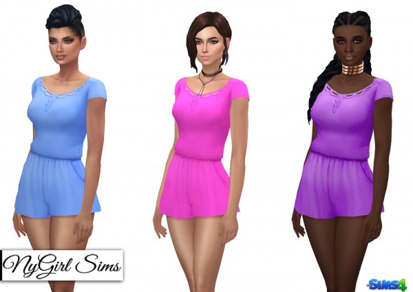  NY Girl Sims: Romper with Open Back and Chain