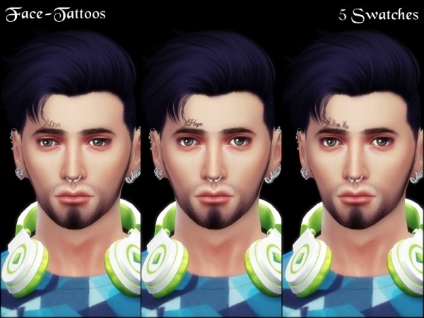  The Sims Resource: Face Tattoo by Naddiswelt