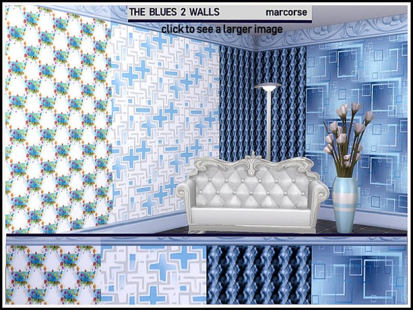  The Sims Resource: The Blues 2 Walls by marcorse