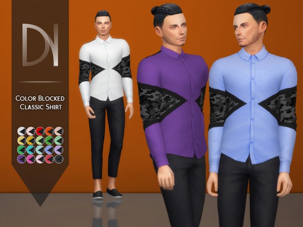  The Sims Resource: Color Blocked Classic Shirt by DarkNighTt
