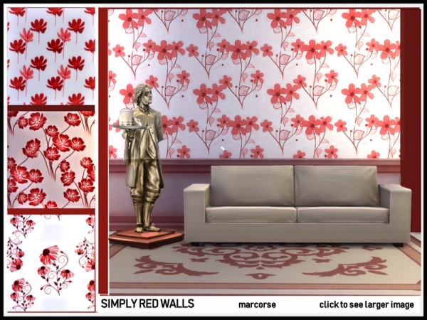  The Sims Resource: Simply Red Walls by marcorse