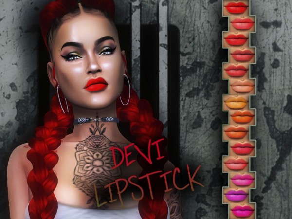  The Sims Resource: Devi Lipstick by KatVerseCC