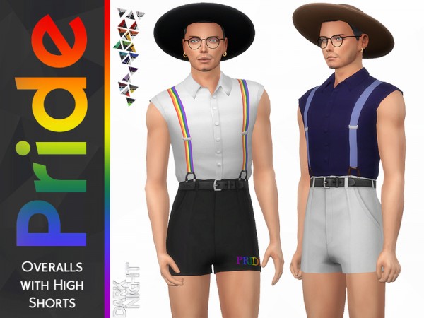  The Sims Resource: Pride Collection Overalls with High Shorts by DarkNighTt