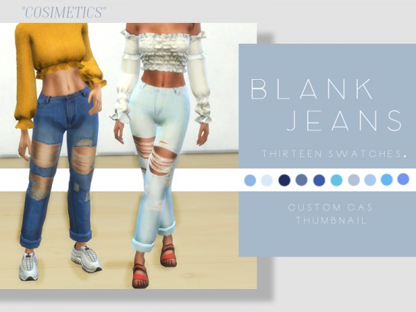  The Sims Resource: Blank Jeans by cosimetics