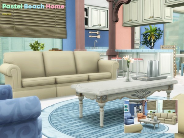  The Sims Resource: Pastel Beach Home by Pralinesims
