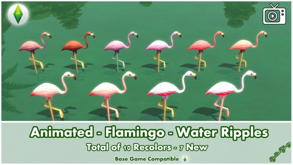  Mod The Sims: Animated Flamingo and Water Ripple Effect by Bakie
