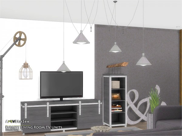  The Sims Resource: Everett Livingroom TV Units by ArtVitalex
