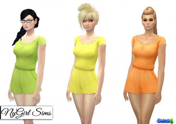  NY Girl Sims: Romper with Open Back and Chain
