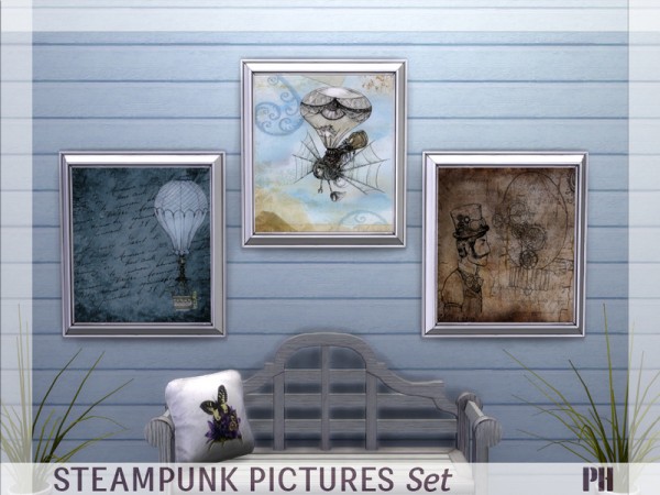 The Sims Resource: Steampunk Paintings Set by Pinkfizzzzz