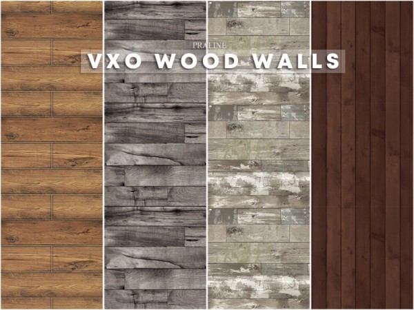  The Sims Resource: VXO Wood Walls by Pralinesims