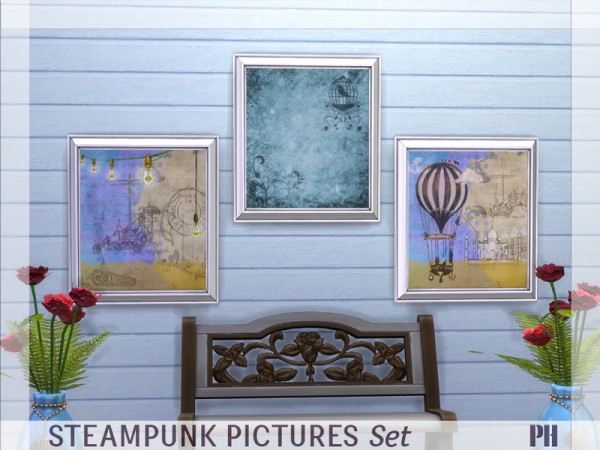  The Sims Resource: Steampunk Paintings Set by Pinkfizzzzz