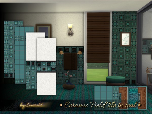  The Sims Resource: Ceramic Field Tile in teal by emerald
