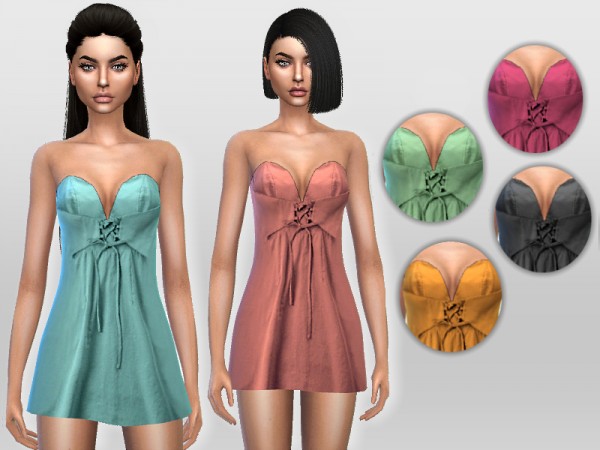  The Sims Resource: Satin Mini Dress by Puresim