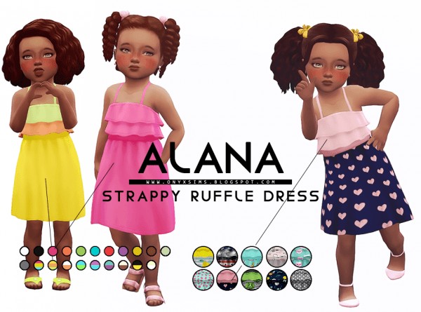  Onyx Sims: Alana Strappy Ruffly Dress