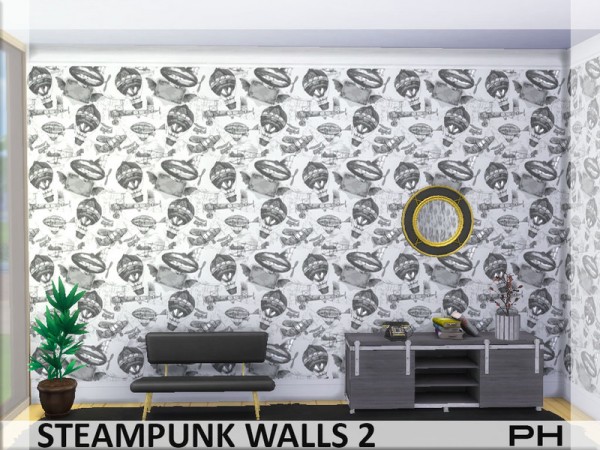  The Sims Resource: Steampunk Walls 2 by Pinkfizzzzz