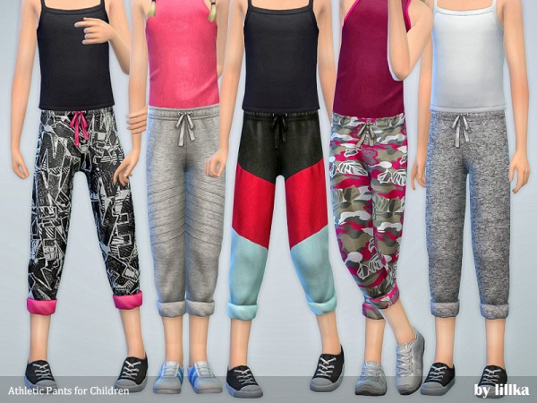  The Sims Resource: Athletic Pants for Children by lillka