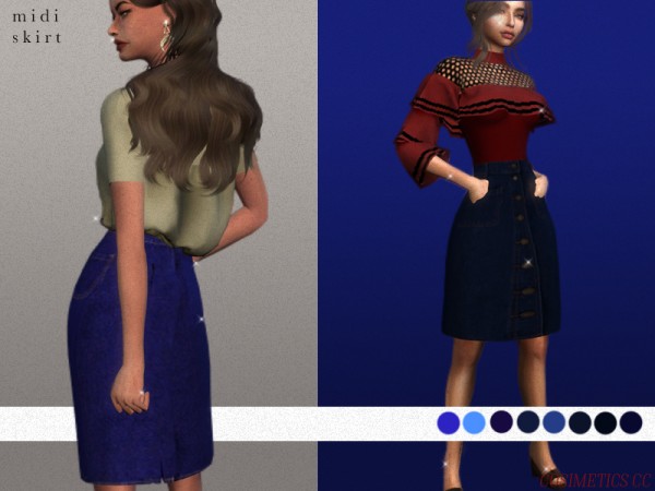  The Sims Resource: Midi skirt by cosimetics