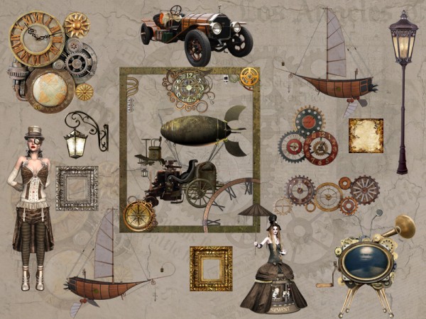  The Sims Resource: Wall decals Steampuk by Danuta720