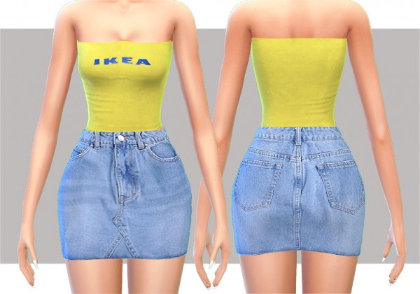  Korka Sims: Denim skirt