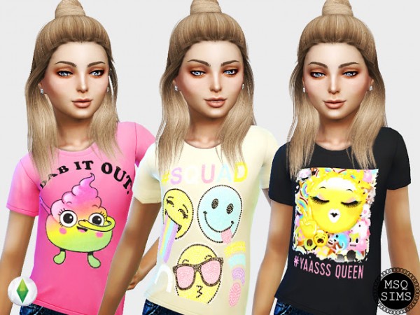  MSQ Sims: Emoji T shirt