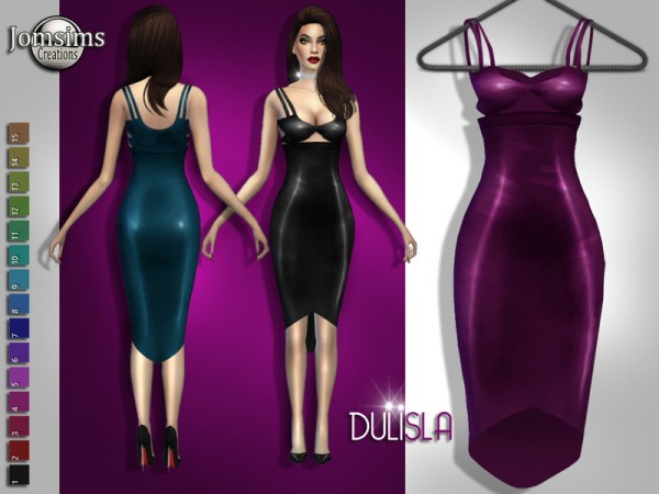  The Sims Resource: Dulisla leather dress by jomsims