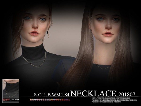  The Sims Resource: Necklace F 201807 by S Club
