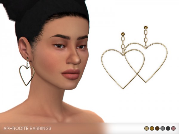  The Sims Resource: Aphrodite Earrings by pixelette