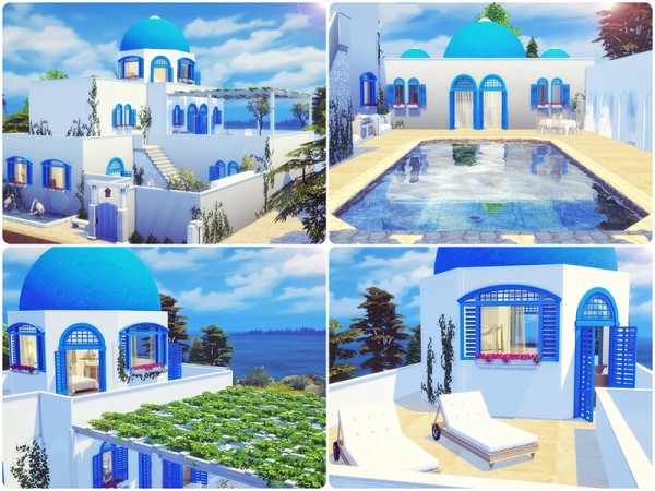  The Sims Resource: Santorini Retreat house by Sooky