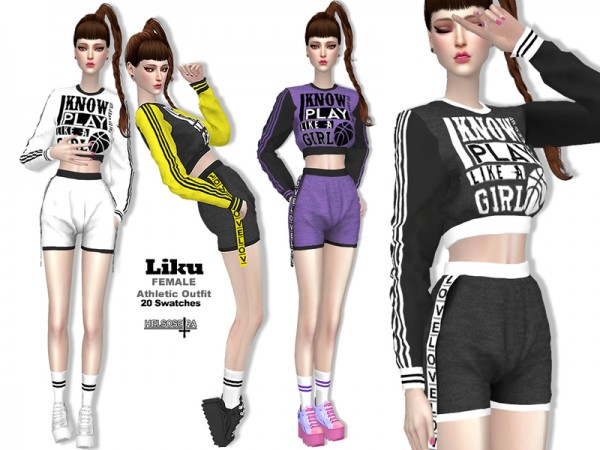  The Sims Resource: LIKU   Athletic Outfit by Helsoseira