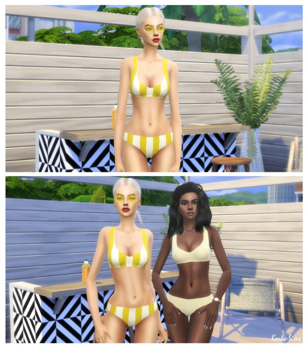 Korka Sims: Striped swimwear